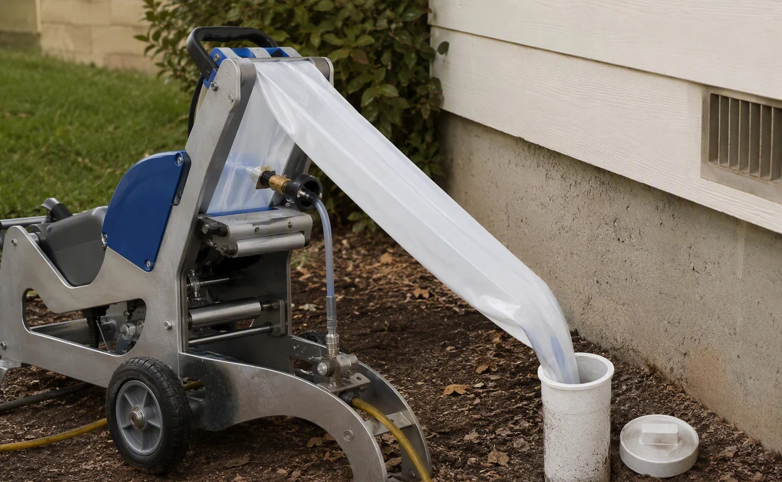 Sewer line repair outside a Appleton home